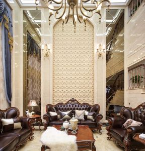 欧式现代风格 挑高客厅装修效果图