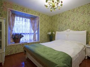 50平米卧室设计韩版田园碎花墙纸效果图