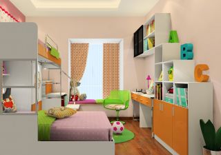 现代儿童小卧室设计图