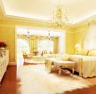 欧式家居卧室黄色墙面装修设计效果图片