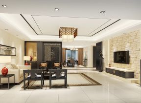 新中式风格客厅 吸顶灯装修效果图片