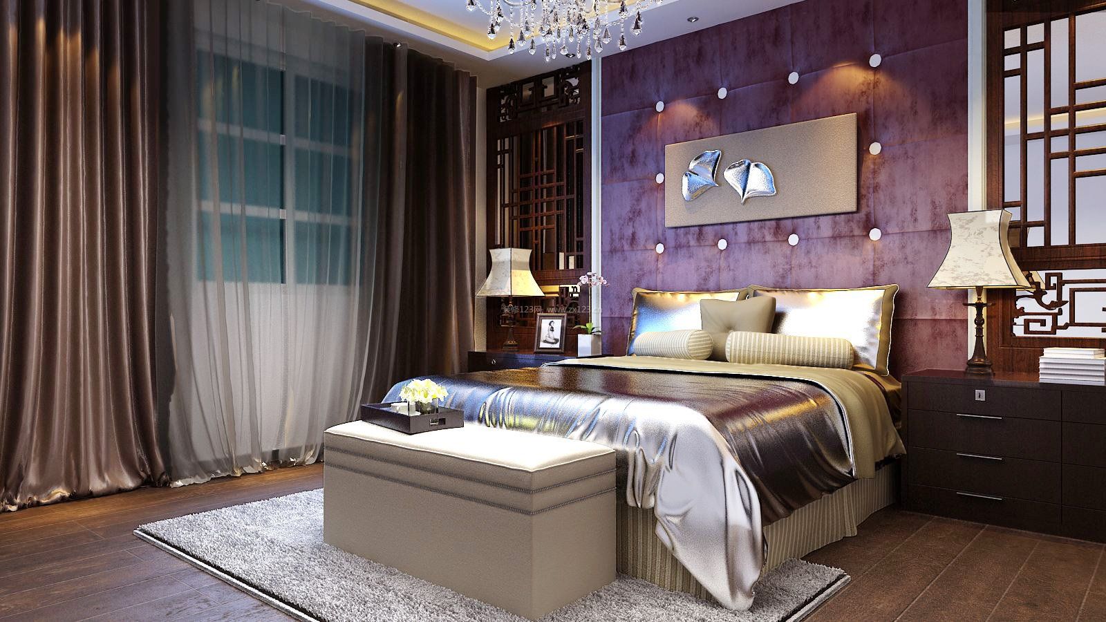 新中式风格元素卧室设计图片大全