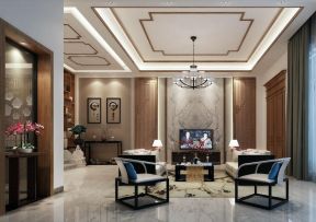 新中式风格元素室内客厅装潢效果图欣赏
