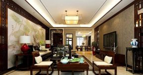 新中式风格元素 客厅沙发背景墙装饰画