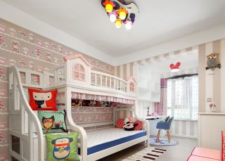 2023欧式家居儿童卧室高低床装修效果图片