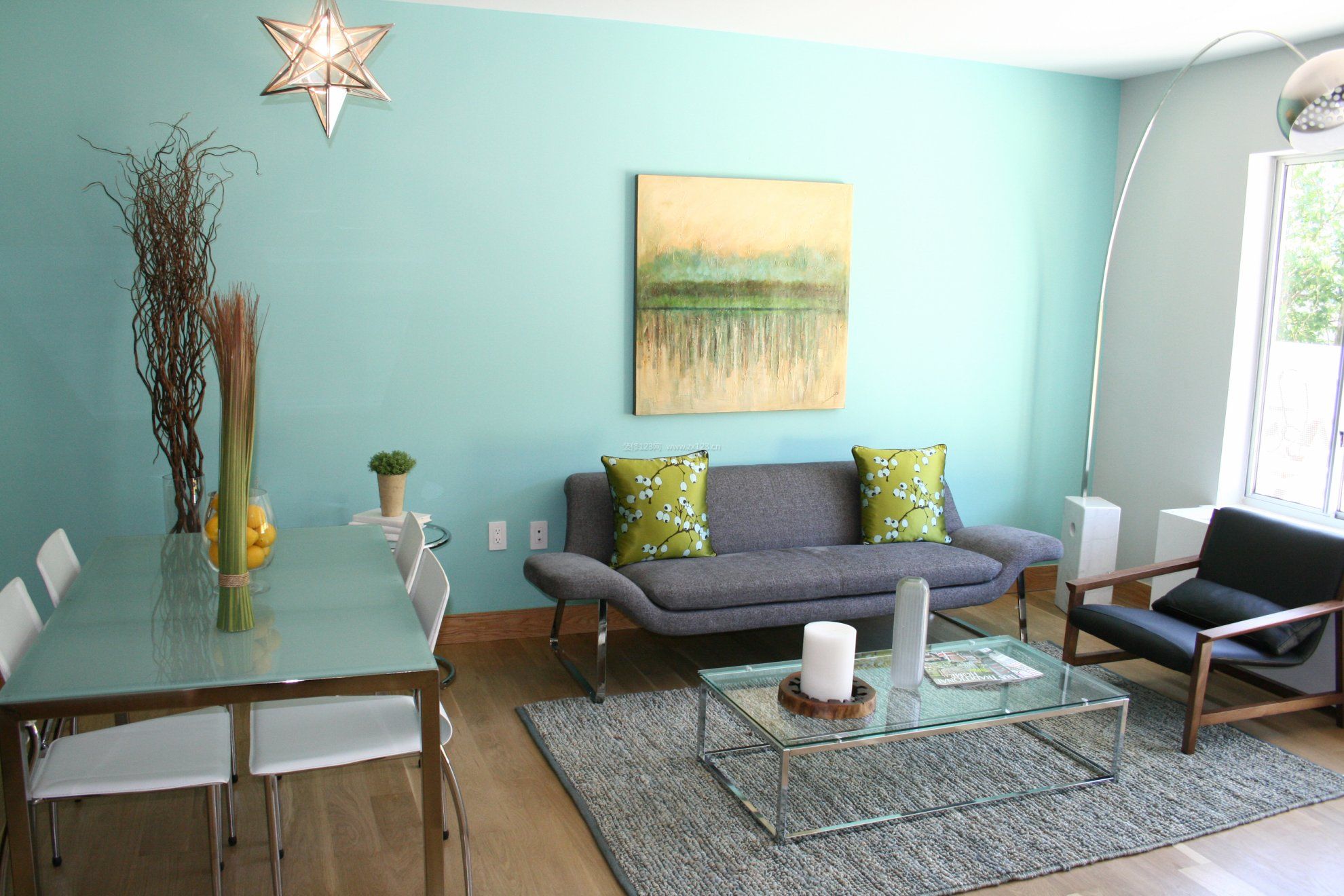 家居简约风格客厅沙发背景墙墙漆颜色装饰