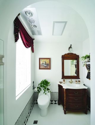 美式超小户型卫生间浴室柜装修效果图片2023
