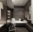 黑白灰家装卧室与书房设计效果图