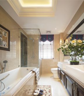 140平米奢华欧式 卫生间浴室装修图