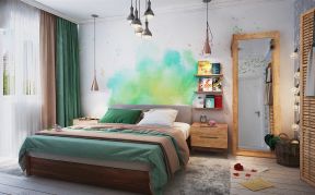 80平米现代风格 卧室颜色搭配装修效果图片