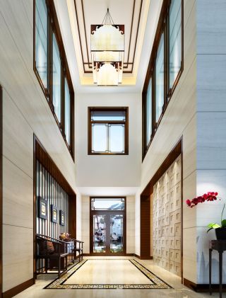 中式别墅走廊装修设计效果图大全