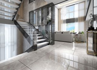 现代别墅楼梯走廊设计效果图