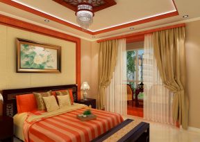 中式家居卧室 卧室颜色搭配装修效果图片