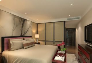 最新中式家居卧室床头背景墙设计效果图