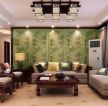 中式风格客厅沙发背景墙装饰画装修图