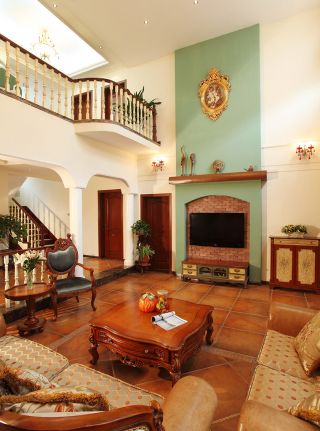 美式风格复式别墅客厅设计图片大全