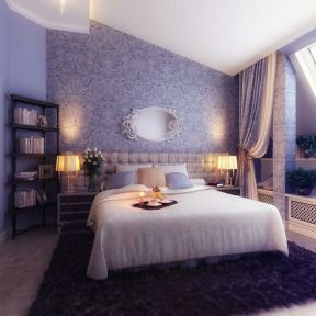 单身女生卧室装修 紫色卧室装修效果图