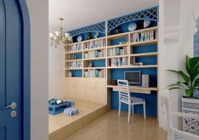 地中海田园风格书房室内装饰设计效果图欣赏