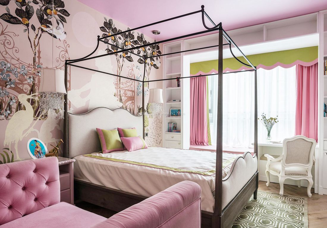 欧式设计宜家家居卧室背景墙装饰装修效果图片