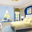 地中海风格宜家家居卧室背景墙设计图片