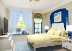 地中海风格宜家家居卧室背景墙设计图片