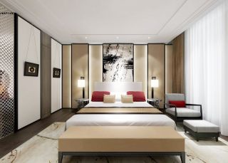中式宜家家居卧室懒人沙发装修效果图片案例