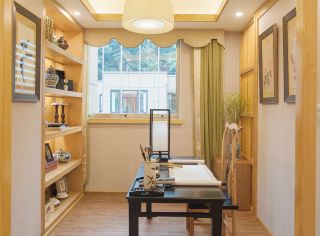 中式风格小户型家庭书房装修图2023