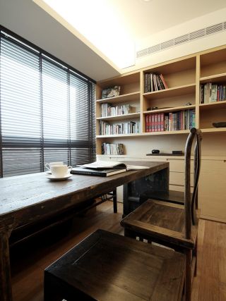中式古典风格小户型家庭书房设计效果图