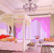 欧式豪华卧室粉色窗帘装修效果图片