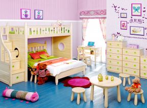 儿童卧室整套实木家具效果图片2023