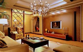 中式古典风格装修图 室内客厅电视墙设计