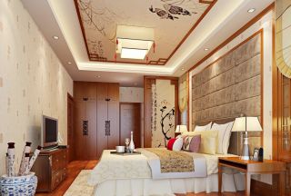 家装卧室室内中式元素设计图案例