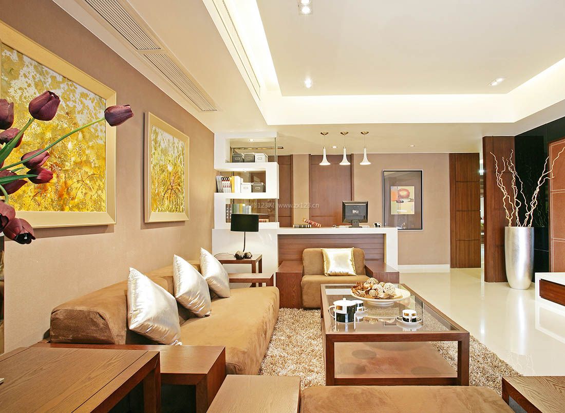 简约室内客厅背景墙装饰效果图2017