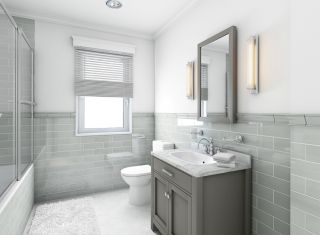 美式简约型两室两厅室内浴室柜装修效果图片案例