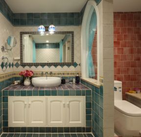 家庭地中海风格洗手间隔断设计图-每日推荐