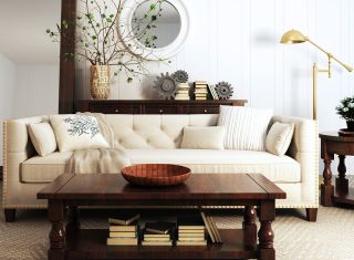 美式家居小户型客厅沙发装修效果图片2023