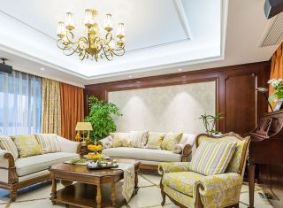 美式小户型室内客厅设计沙发装修效果图片