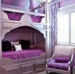 紫色卧室床的摆放