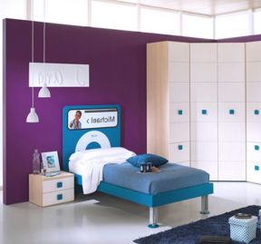 简约时尚现代风格紫色卧室