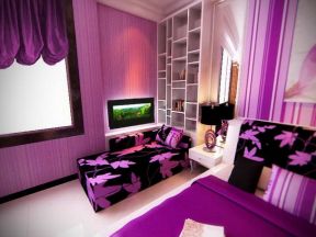 紫色卧室 小卧室装饰设计实景