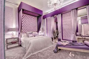 简欧风格家装卧室紫色效果图