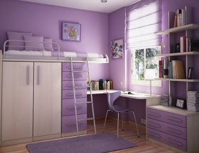 紫色卧室室内装饰设计效果图片大全 