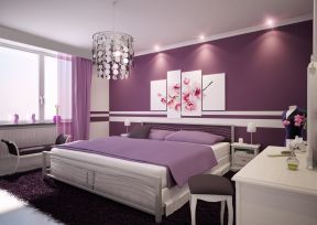 现代风格紫色卧室室内装饰设计效果图片