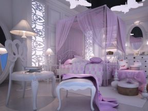 紫色卧室 室内装饰设计效果图