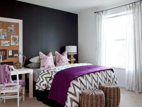 紫色卧室 现代小户型家装
