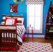 2023美式男孩儿童房设计单人床装修效果图片