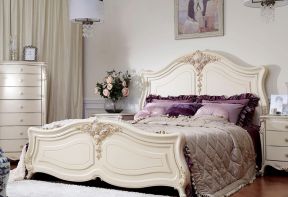 欧式复古卧室 双人床装修效果图片