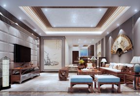 中式客厅电视背景墙装饰 简约时尚客厅装修