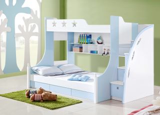 现代男孩儿童房高低床装修设计效果图片