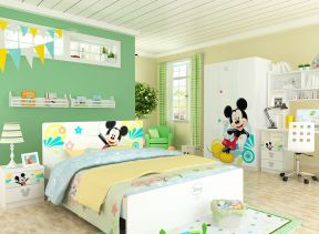 家居儿童房 绿色墙面装修效果图片